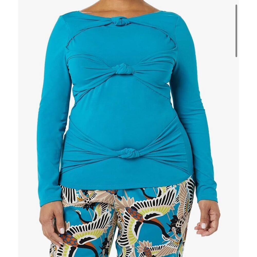 NEW TEREA Women's Primrose Knotted Front Top L